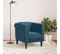 SKTQYQO Fauteuil bleu en velours 80 x 77 x 74 cm