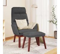 SKTQYQO Fauteuil relax avec repose-pieds gris foncé en tissu, chaise pour salon avec structure stable et rembourrage confortable, comprend 1 fauteuil et 1 tabouret pour une relaxation maximale
