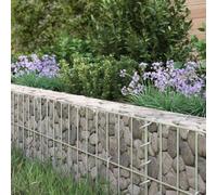 SKTQYQO Gabion surélevé en acier galvanisé 300 x 100 x 20 cm Argenté | Maille 10 x 5 cm, fil 3,5 mm, épaisseur du mur 10 cm, haute capacité de charge