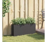 SKTQYQO Jardinière de jardin avec 2 pots noirs 90 x 20 x 40 cm en polyrotin