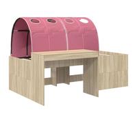 SKTQYQO Lit surélevé pour enfants avec bureau, 3 pièces, chêne sonoma et | Bois d'ingénierie, inclus, 193 x 133,5 x 61 cm, 120 kg