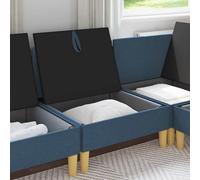 SKTQYQO Ottoman Coffre en tissu 1 place avec pieds marrons