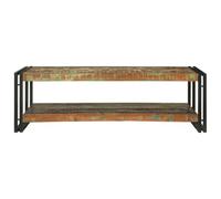 SKTQYQO Table basse multicolore en bois recyclé massif 120 x 50 x 38 cm