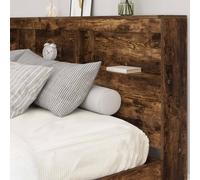 SKTQYQO Tête de lit coffre chêne fumé 180 cm bois multicouche