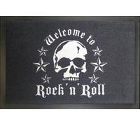 SKULL TAPIS-BROSSE WELCOME TO ROCK 'N' ROLL