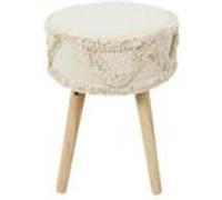 SKULLY - Tabouret Scandinave Beige Motifs Imitation Fourrure - Altobuy Beige G