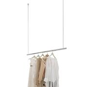 SKVLF Portant à vêtements Porte-vêtements Au Plafond, Hauteur Réglable 0~300CM, Organisateur Suspendu De Vêtements en Acier Inoxydable Argenté, Présentoir De Magasin De Vêtements(Size:120CM)