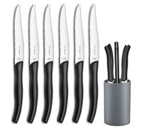 LOU LAGUIOLE - Bloc de 6 couteaux steak - Sky - Acier inoxydable 13 C, Finition Brillante - Noir