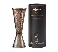 SKY FISH Jigger à Cocktail en Acier Inoxydable | Double Mesureur de Spiritueux de Style Japonais avec Marquage 1oz/2oz | Cuivre Antique | Lavage des Mains.