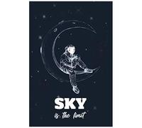 Sky Is The Limit Notebook With 2021 And 2022 Calendar.: Astronaut Illustration On The Cover Astronaut Art Space Illustration 164 Pages, 6x9 Dot Grid Notebook