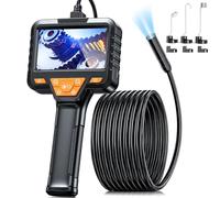SKYBASIC Caméra Endoscopique,avec Écran IPS 4,3 Pouces, Caméra d'inspection des égouts et des canalisations, caméra étanche IP67 en Forme de Serpent, avec 8 LED Réglables, Câble Semi-Rigide de 10M
