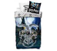 SkyBrands Harry Potter Parure de lit 135 x 200 et 80 x 80 cm Taie d'oreiller Poudlard [Motif réversible 2 designs] 100 % coton certifié sans substances nocives Öko Tex Standard Taille allemande
