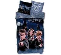 SkyBrands Harry Potter Parure de lit 135x200 cm, 80x80 cm, taie d'oreiller Poudlard [motif réversible 2 designs] 100 % coton certifié sans substances nocives Certifié Öko-Tex Standard Taille allemande
