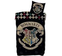 SkyBrands Parure de lit Harry Potter 135 x 200 cm + taie d'oreiller 80 x 80 cm | Hogwarts réversible en Coton [avec Fermeture éclair] Certifié Öko-Tex Standard 100 Taille Standard Allemande
