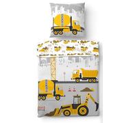 SkyBrands Parure de lit pour enfant - 135 x 200 cm - 100 % coton - Réversible - Avec fermeture éclair - Taie d'oreiller 80 x 80 cm - Certifié sans substances nocives - Dans un sac en tissu