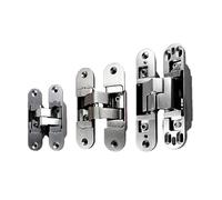 SKYDIN charnières Charnière Invisible de Porte en Bois d'intérieur Porte battante à 180 degrés charnière dissimulée en Croix cachée réglable 3D matériel (Color : RCH-09 Left)