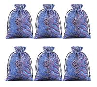 Skydume Lot de 20 pochettes chinoises en soie pour bijoux, bijoux, cadeaux, bonbons, 10 x 14 cm, spray rouge, bleu foncé