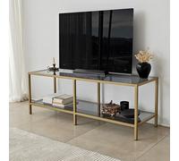Skye Decor, Basic - Dark Grey, Or, Support TV, 100 % verre trempé, gris foncé, 130 x 40 x 45 cm