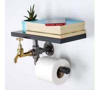 Skye Decor, Boruraf240, porte-rouleau papier toilette, noir, 100 % MDF, 30 x 23 x 17 cm