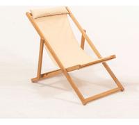 Skye Decor, chaise longue de jardin haut de gamme 100 % bois de charme, couleur crème, 59 x 90 x 44 cm | Traitement imperméable sans revêtement | Pliable jusqu'à 128 cm | Idéale pour des moments de dé