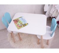 Skye Decor, ensemble de deux chaises Bunny - bleu ciel, blanc, tables pour enfants, ensemble de tables pour enfants, bleu ciel, MDF, 50 x 60 x 45 cm