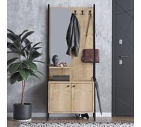 Skye Decor, Lumi Dec0145, Hallenstand, 100 % MELAMINBESCHICHICHTETETETE SPANPLATTEN, Eiche, 74 x 35 x 170 cm