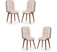 Skye Decor, Retro - 708, ensemble de chaises (4 pièces), 100 % BOIS MULTIPLIS, crème, 41 x 51 x 88 cm