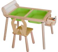 Skye Decor, Roll and Chair - Green, set de table pour enfants, 100 % PIN, vert, 53 x 74 x 52 cm