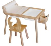 Skye Decor, Roll and Chair - White, set de table pour enfants, 100 % PIN, blanc, 53 x 74 x 52 cm
