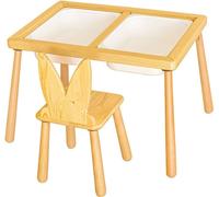Skye Decor, Table and Chair - White, set de table pour enfants, 100 % PIN, blanc, 53 x 74 x 52 cm