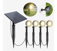 SKYLANTERN® 4 Spot LED Extérieur 400 Lumens + Panneau Solaire 4500mAh inclus - Lampe Solaire Exterieur totalement Autonome - Pour Massifs et Bordure Jardin Exterieur