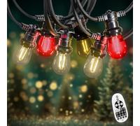 SKYLANTERN Guirlande de Noël Extérieure IP65 10 m 20 Ampoules Filament LED Scandinave Dimmables + Télécommande & Variateur - Idéale Sapin Jardin Terrasse