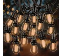 SKYLANTERN Guirlande Guinguette 100M 100 Bulbes Filament Ambré - Guirlande Lumineuse Ampoule E27 Ambrée à Intensité Variable - Guirlande Guinguette Led bulbes filament