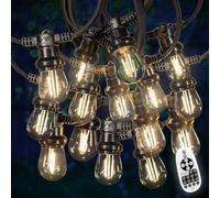 SKYLANTERN Guirlande Guinguette 100M 200 Bulbes Filament Blanc Chaud avec Variateur de Luminosité et Télécommande - Guirlande Lumineuse Ampoule E27 Transparente Dimmable - Guirlande Guinguette Led