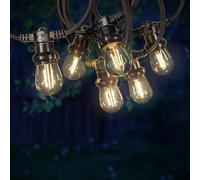SKYLANTERN Guirlande Guinguette 10M 30 Bulbes Filament Blanc Chaud - Guirlande Lumineuse Ampoule E27 Transparente - Guirlande Guinguette Led Filament rétro