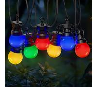 SKYLANTERN Guirlande Guinguette 10M Multicolore - Guirlande Lumineuse Extérieur 20 Bulbes Transparents- Guirlande exterieur pou décoration jardin et maison