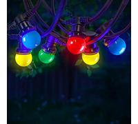 SKYLANTERN® Guirlande Guinguette 10M Multicolore IP65 - Guirlande Lumineuse Extérieur 20 Ampoules E27 Multicolore - Guirlande Exterieure Etanche pour Décoration de Jardin - Utilisation Extérieure
