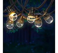 SKYLANTERN Guirlande Guinguette 10M Transparente IP65 - Guirlande Lumineuse Extérieur 20 Bulbes Dimmables - Guirlande Exterieure Etanche pour Décoration de Jardin, Maison et Façade