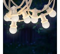 SKYLANTERN Guirlande Guinguette 20M Cable Blanc IP65 - Guirlande Electrique Exterieur 20 Bulbes Blancs - Guirlande Guinguette Exterieur Boheme Déco pour Domaines et Parcs