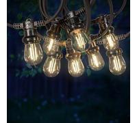 SKYLANTERN Guirlande Guinguette 30M 30 Bulbes Filament Blanc Chaud - Guirlande Lumineuse Ampoule E27 Transparente - Guirlande Guinguette Led Filament rétro