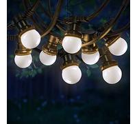 SKYLANTERN Guirlande Guinguette 30M Blanc IP65 - Guirlande Lumineuse Extérieur 60 Bulbes - Guirlande Exterieure Etanche pour Décoration de Jardin, Maison et Façade