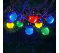 SKYLANTERN Guirlande Guinguette 30M Multicolore IP65 - Guirlande Electrique Exterieur 30 Bulbes ROUGE JAUNE VERT BLEU - Guirlande Guinguette Exterieur Boheme Déco pour Domaines et Parcs