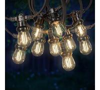 SKYLANTERN Guirlande Guinguette 50M 50 Bulbes Filament Blanc Chaud - Guirlande Lumineuse Ampoule E27 Transparente - Guirlande Guinguette Led Filament rétro