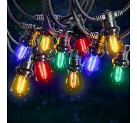 SKYLANTERN Guirlande Guinguette 50M 50 Bulbes Filament Rouge Bleu Jaune Vert - Guirlande Lumineuse Ampoule E27 Multicolore