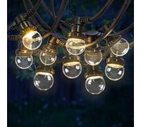 SKYLANTERN Guirlande Guinguette 50M Transparent IP65 - Guirlande Electrique Exterieur 50 Bulbes Dimmables - Guirlande Guinguette Exterieur Boheme Déco pour Domaines et Parcs