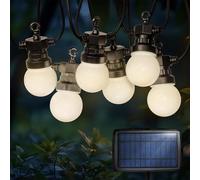SKYLANTERN Guirlande Guinguette Solaire 10M Transparente - Guirlande Solaire Exterieur 10 Bulbes Transparents - Guirlande Guinguette pour Terrasse, Jardin et Patio