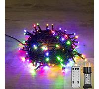 SKYLANTERN Guirlande Lumineuse 12M Intérieur et Extérieur 100 LEDs Multicolores - Guirlande Lumineuse Sapin Cable Noir avec 8 Modes et Télécommande Dont Minuteur pour Noel Decoration et Deco Mariage