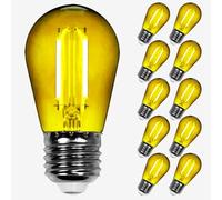 SKYLANTERN Lot de 10 Ampoules Filament Dimmable LED Jaune conçues pour Guirlande Guinguette IP65 2W - Ampoule LED E27 Jaune- Ampoule 5cm pour Guirlande Guinguette Culot E27 Multicolores