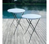 SKYLANTERN® - Lot de 2 Tables Hautes Mange Debout Pliante Grand Plateau 80 cm - Modèle 2025 Amélioré - Hauteur 1,10M - Table Pliante Mange Debout Grande Capacité idéal pour Cérémonies
