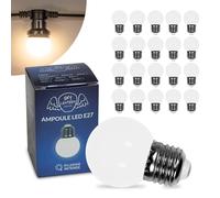 SKYLANTERN Lot de 20 Ampoules LED Blanc Chaud conçues pour Guirlande Guinguette IP65 1,5W - Ampoule LED E27 Blanc Chaud - Ampoule 5cm pour Guirlande Guinguette Culot E27 Blanc Chaud